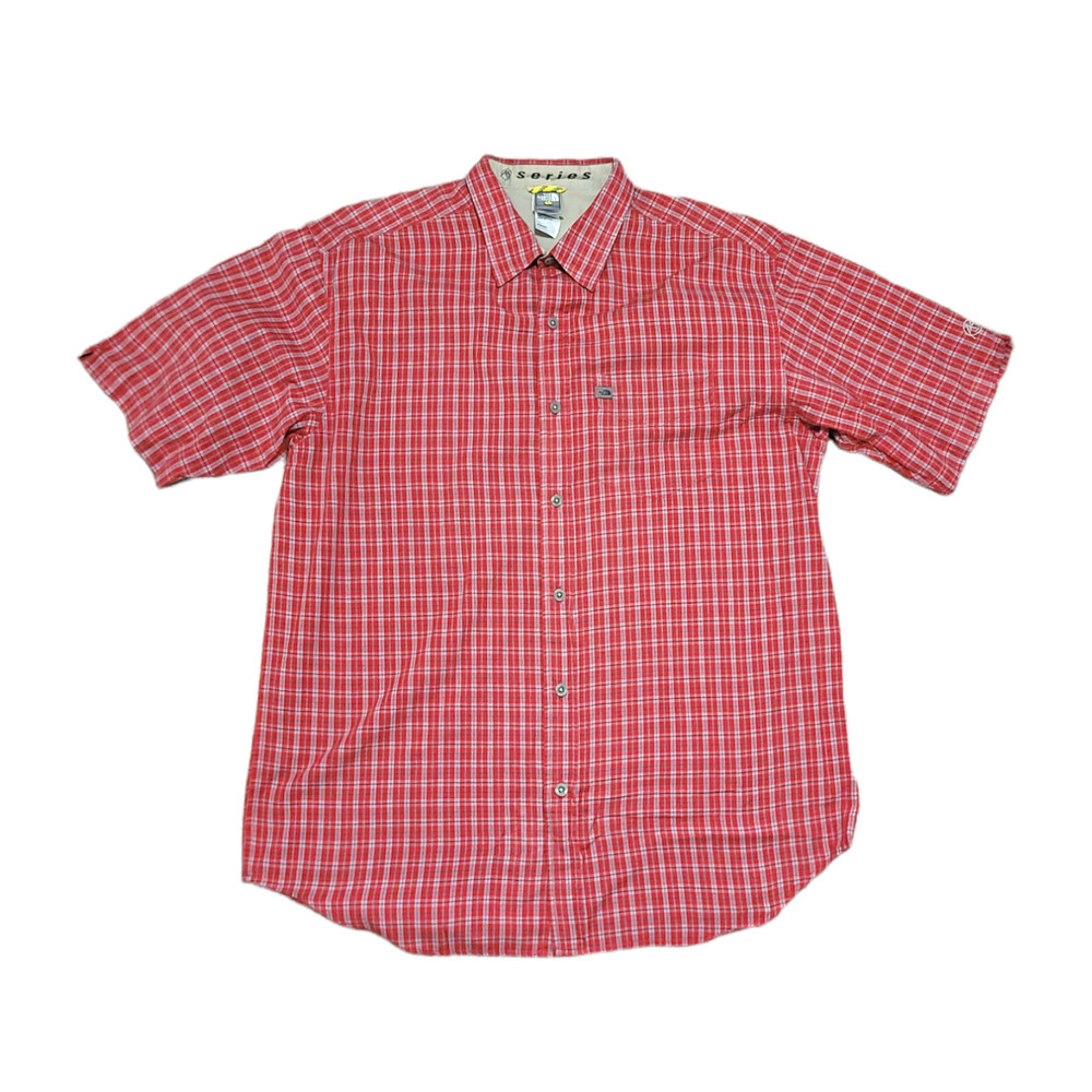 The North Face XL Mens A5 Series Short Sleeve Button Shirt Sz Large red